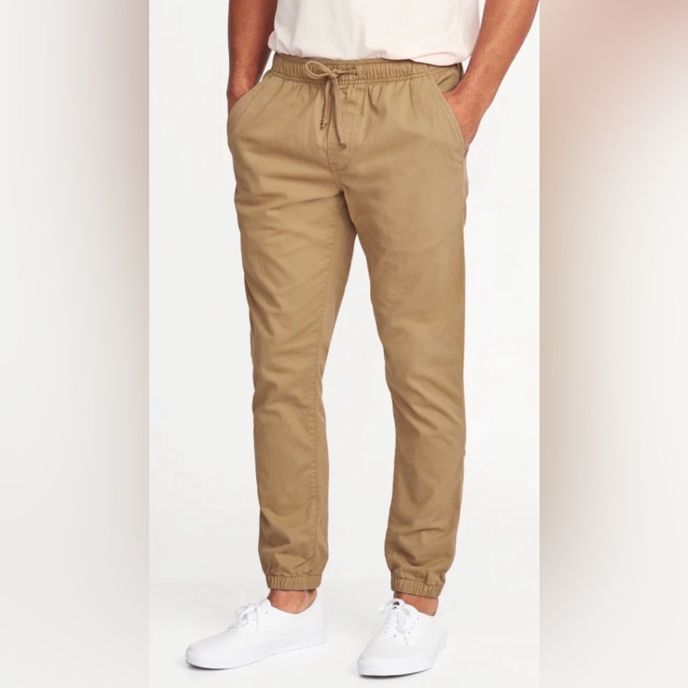 NWT [Abercrombie & Fitch] Khaki Drawstring Casual Stretch Joggers Pants Men’s M